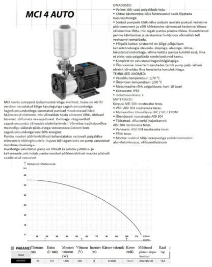 Automaatne pump IBO MCI 4 AUTO