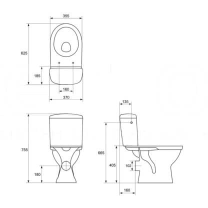 WC pott Cersanit Merida 90°